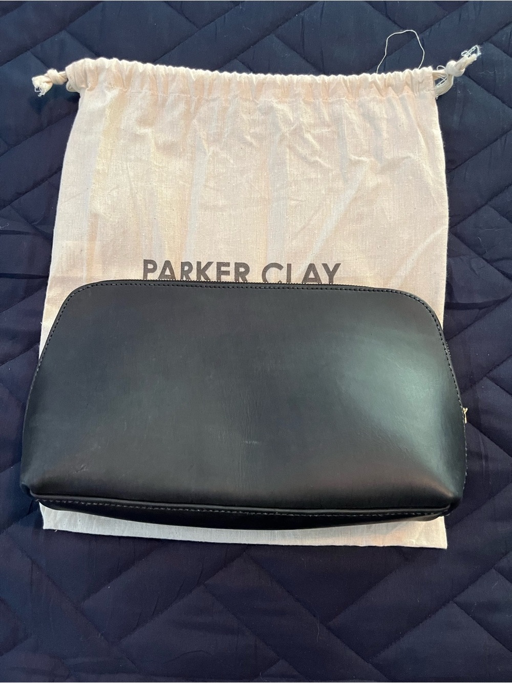 Parker Clay Black Leather Mulu Catchall Pouch. New with tags.